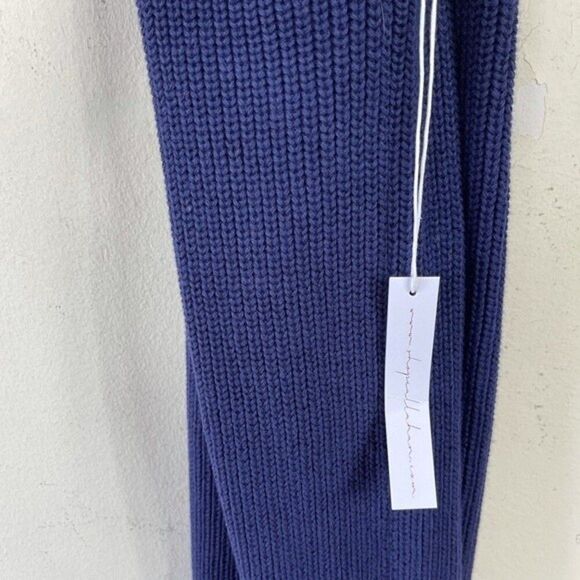 NWT Callahan Fisher Mini Blue Knit High Neck Racer Back Sweater Tank Dress L - Picture 6 of 12